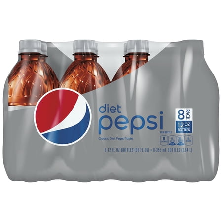 Diet Pepsi, 12 Fl Oz Bottles, 8 Pack Package May Vary