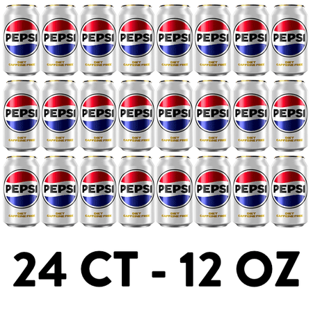 Diet Pepsi Caffeine Free Soda, 12 oz, 24 Cans