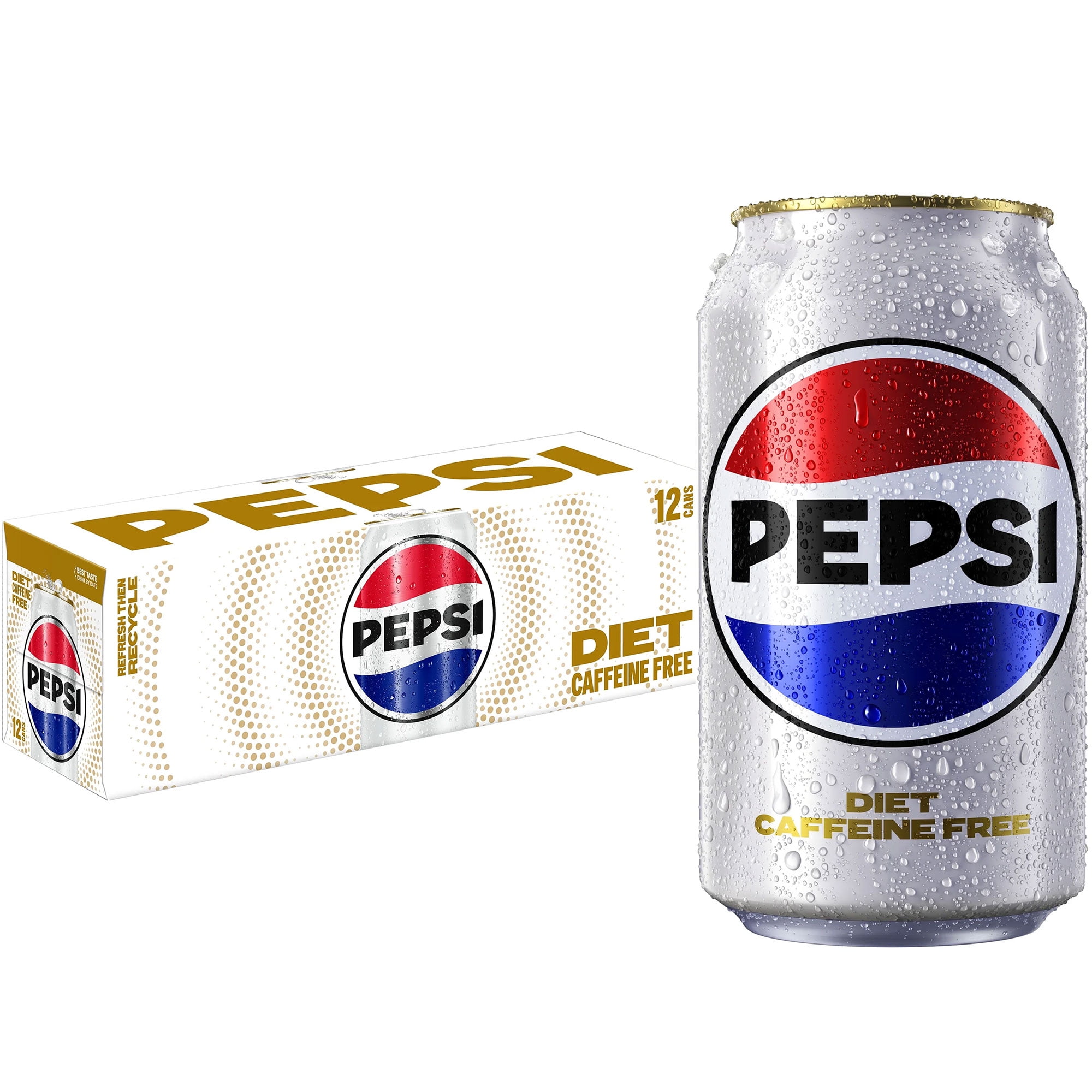 Diet Pepsi Cola Caffeine Free Soda Pop, 12 fl oz, 12 Pack Cans