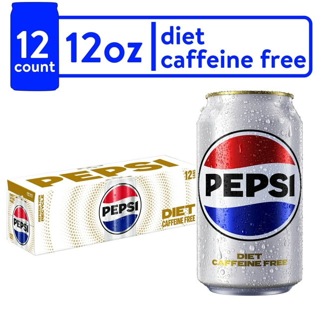Diet Pepsi Cola Caffeine Free Soda Pop, 12 fl oz, 12 Pack Cans ...