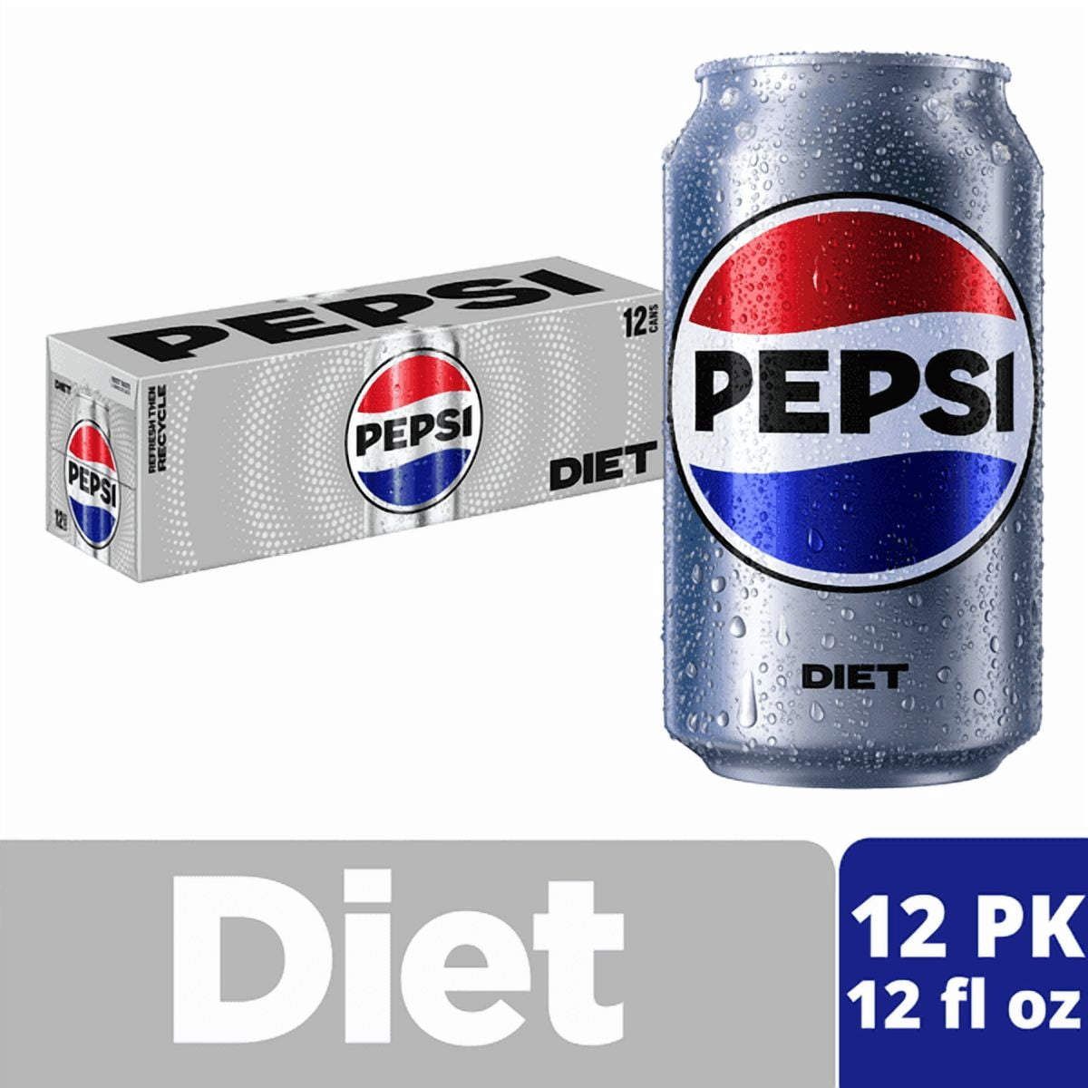 Diet Pepsi Cola Soda, 12 fl oz, 12 Count
