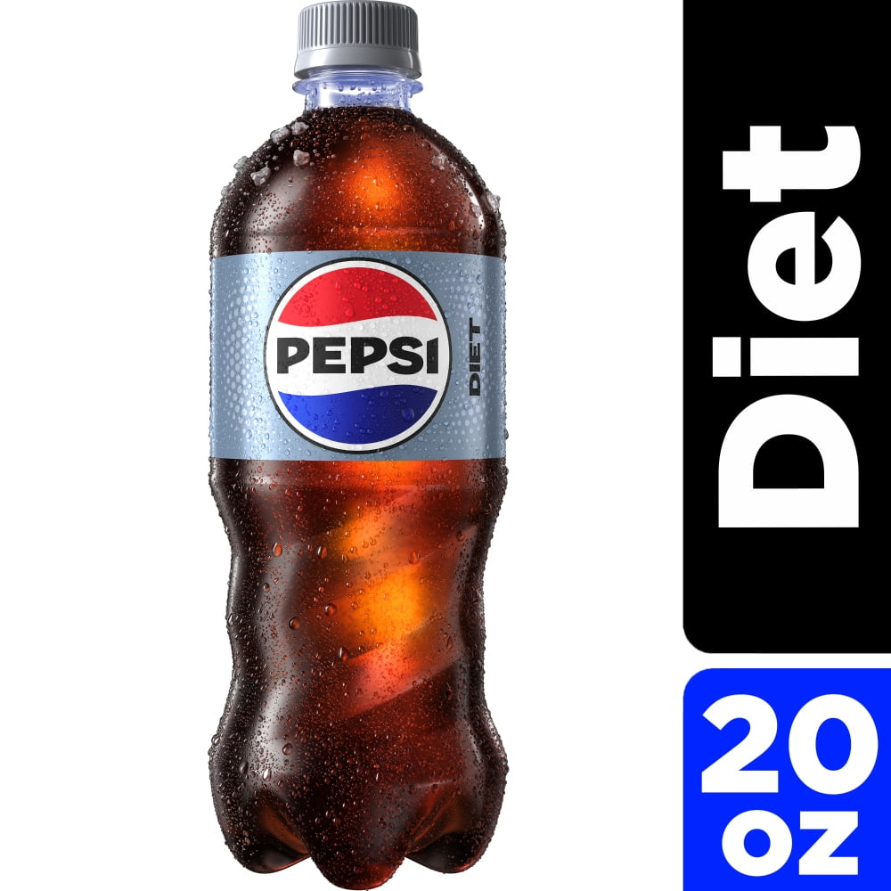 Diet Pepsi Cola Soda Bottle, 20 fl oz (Packaging may vary)
