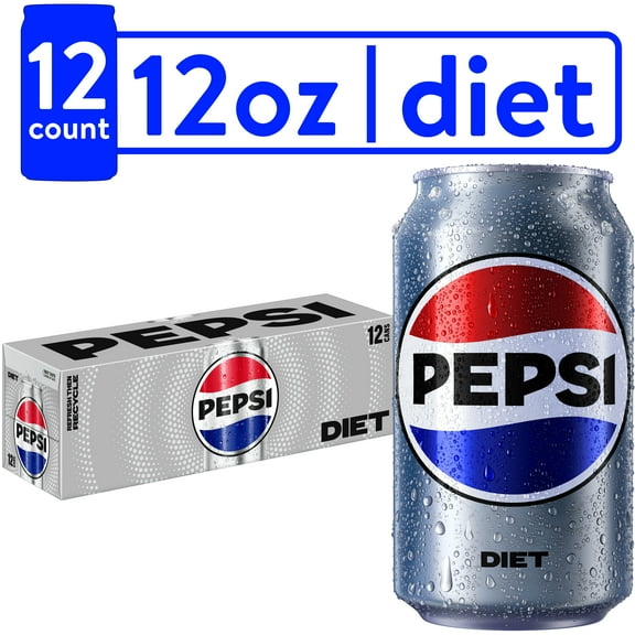 Diet Pepsi Cola Soda Pop, 12 fl oz, 12 Pack Cans