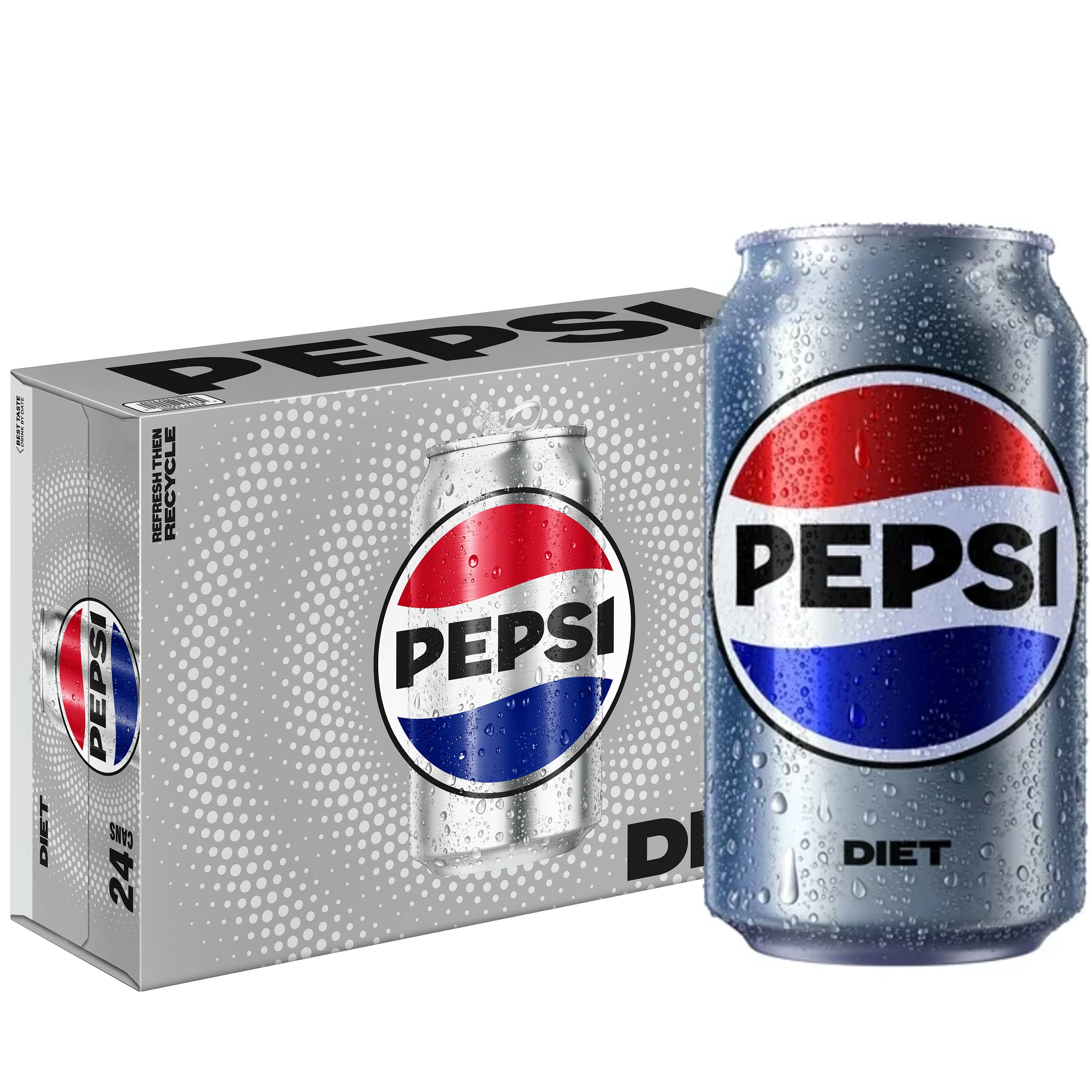 Diet Pepsi Cola Light & Crisp Soda Pop, Perfect for Parties, 12 fl