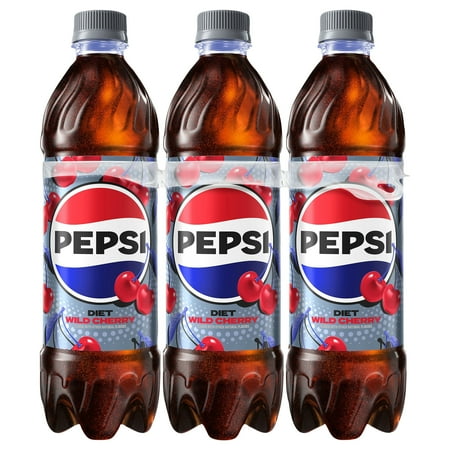 Diet Pepsi Cola Wild Cherry Soda Pop, 16.9 fl oz, 6 Pack Bottles