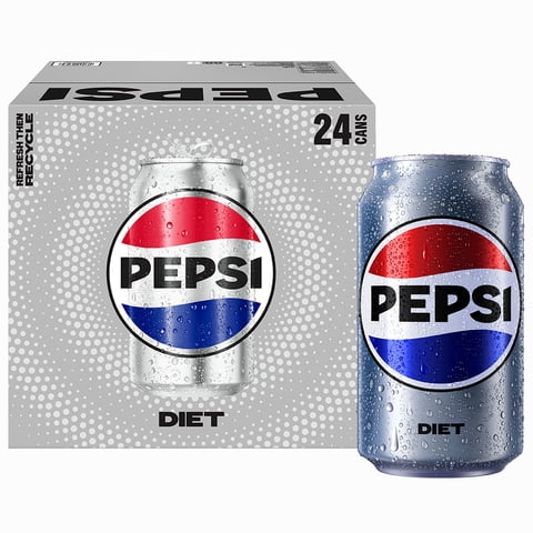 Diet Pepsi Soda Pop, 12 fl oz, 24 Pack Cans