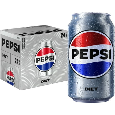 Diet Pepsi Soda Pop, 12 fl oz, 24 Pack Cans