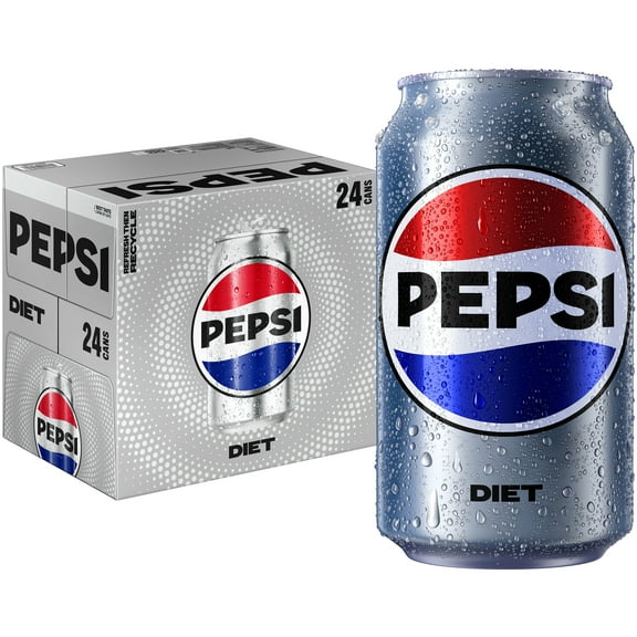 Diet Pepsi Soda Pop, 12 fl oz, 24 Pack Cans