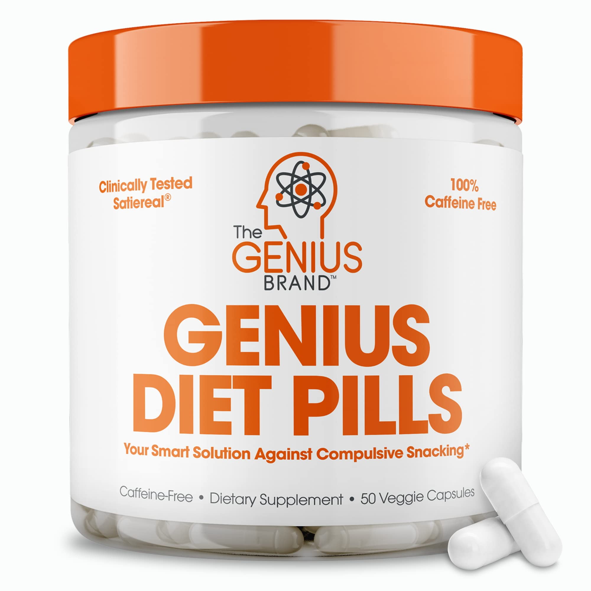 The Genius Brand - Genius 50 Veggie Capsules for Women and Men - Natural 5-HTP & Saffron Supplement - Cortisol & Thyroid Support