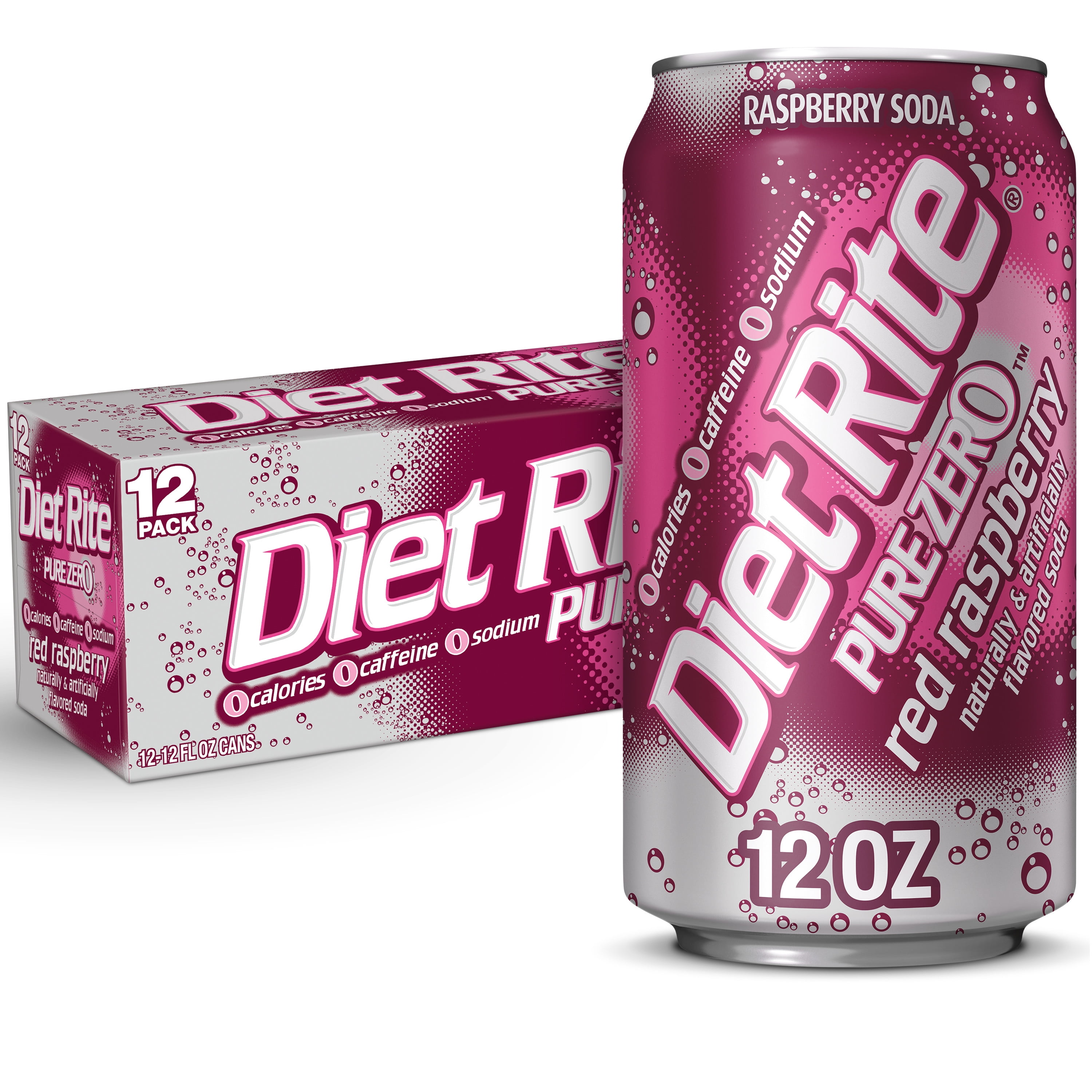 Find Your Perfect Diet Rite Red Raspberry Soda, 12 fl oz cans, 12 pack