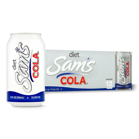Diet Sam's Cola Soda Pop, 12 fl oz, 12 Pack Cans