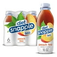 thumbnail image 1 of Diet Snapple Peach Tea, 16 fl oz Recycled Plastic Bottle, 6 Pack All Natural Family Pack Drinks, 1 of 5