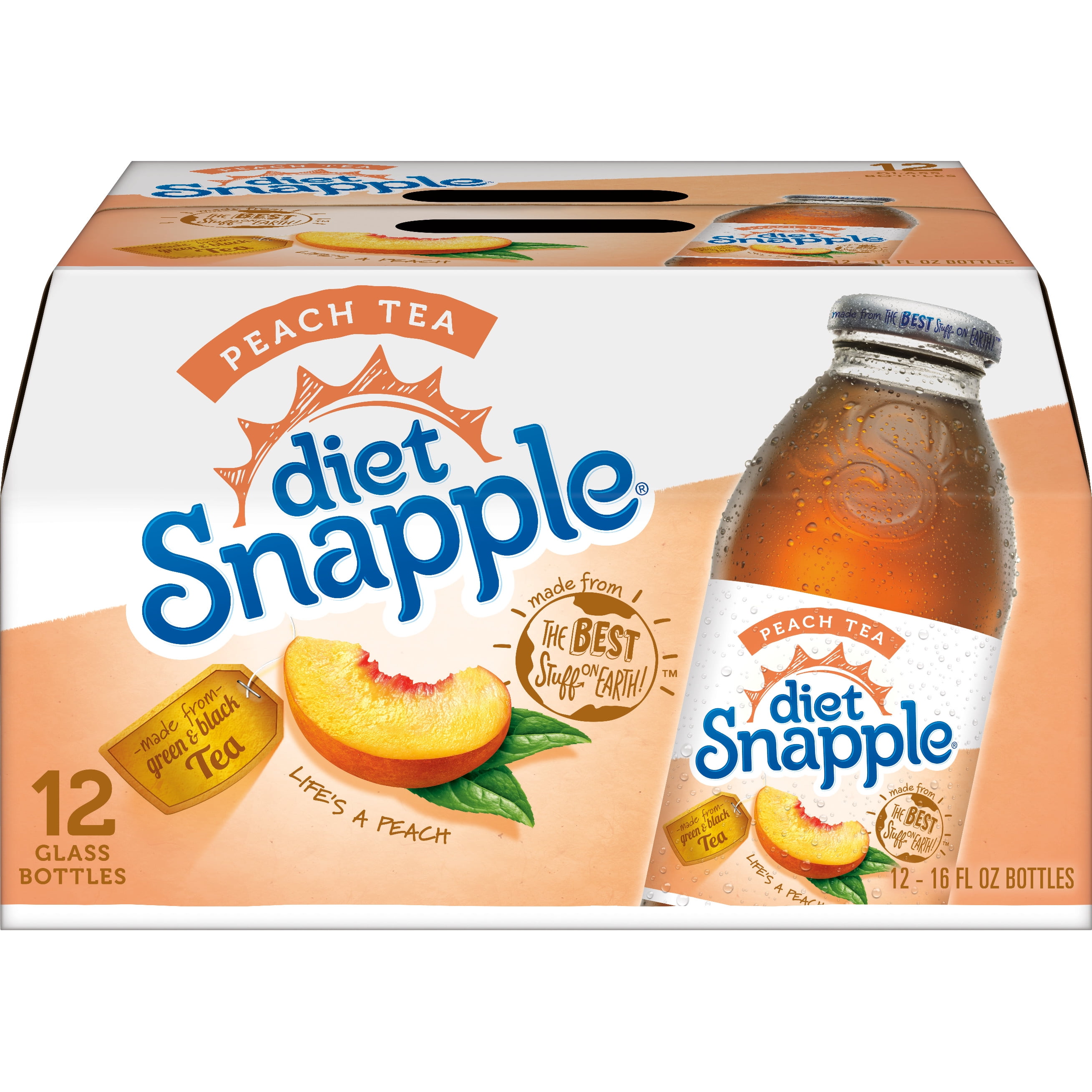 Snapple All Natural Diet Peach Tea, 6 bottles / 16 fl oz - Ralphs