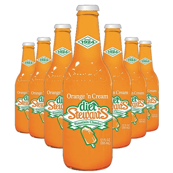 Diet Stewart's Orange 'n Cream Soda, 12 fl oz (24 Glass Bottles) orange 12 Fl Oz (Pack of 24)