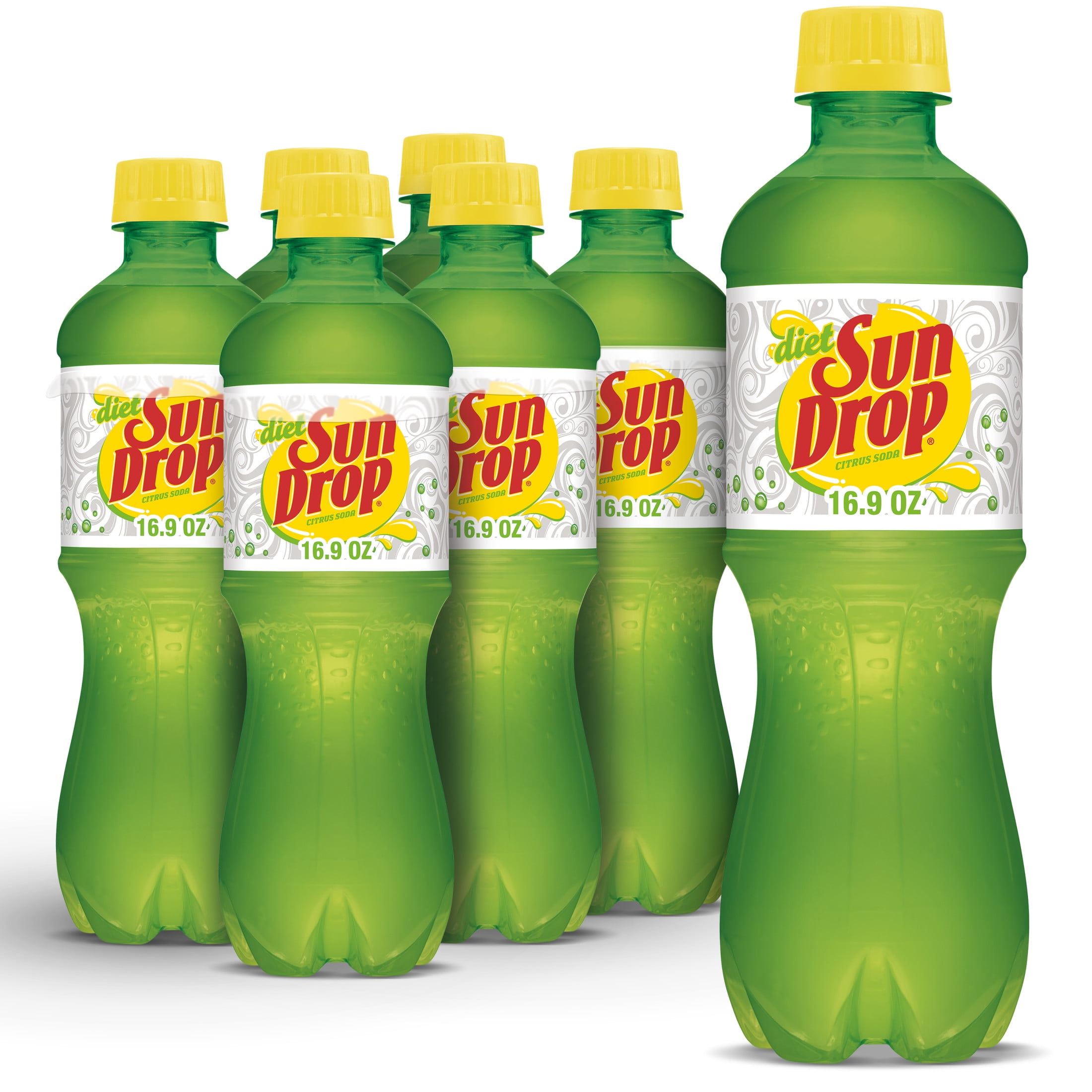 Diet Sun Drop Citrus Soda Pop, 16.9 fl oz, 6 Pack Bottles