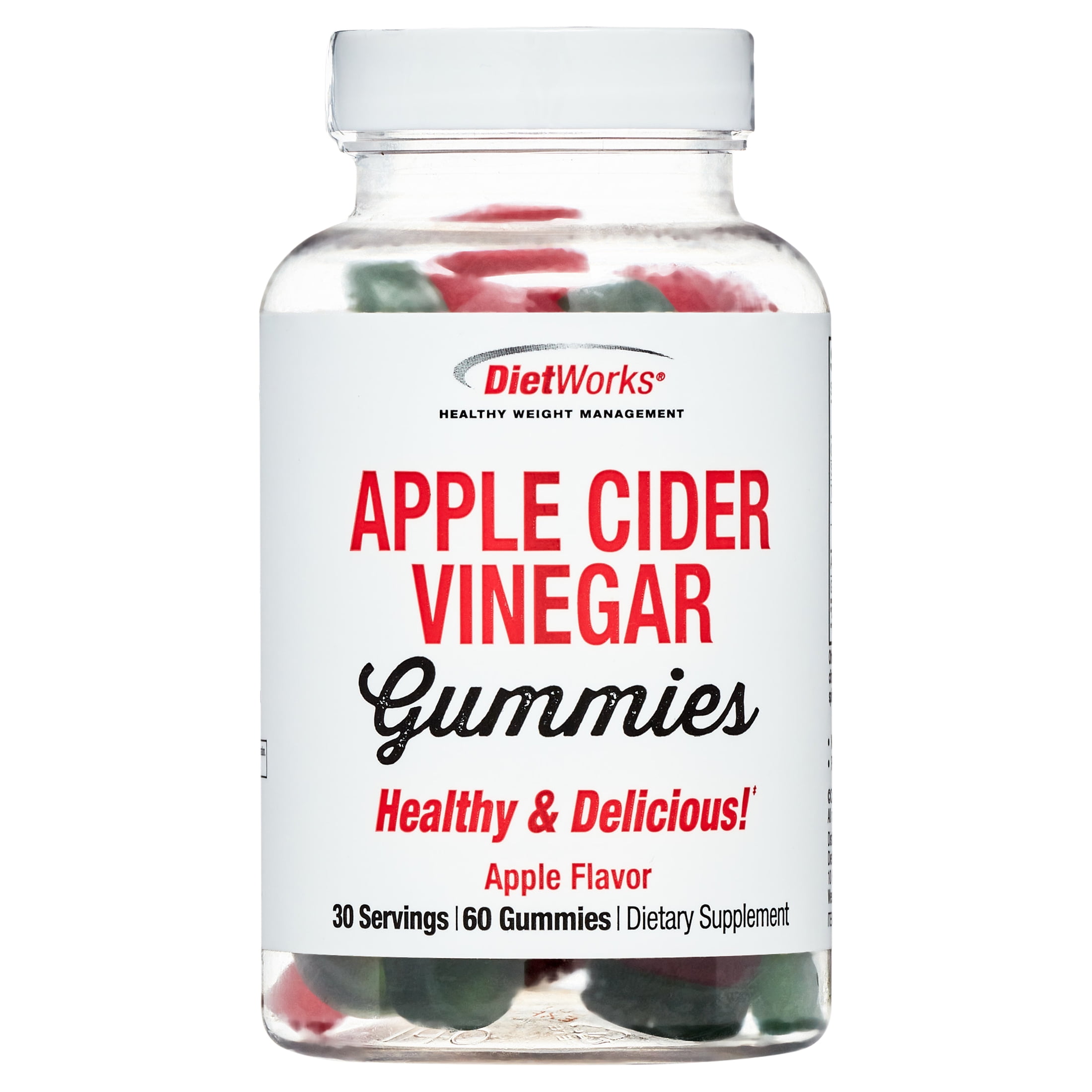 DietWorks Apple Cider Vinegar Gummies Dietary Supplement, 30 Servings