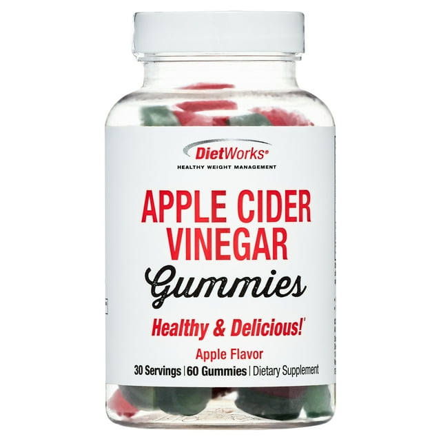 DietWorks Apple Cider Vinegar Gummies Dietary Supplement, 30 Servings