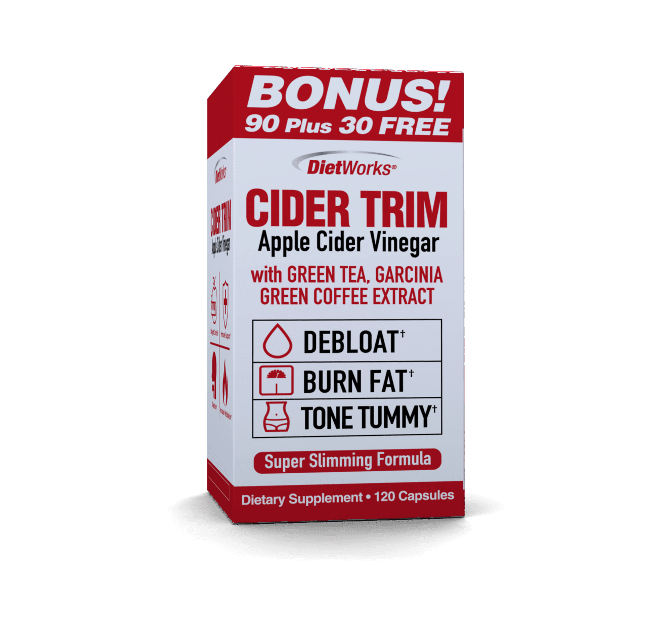 DietWorks Cider Trim Apple Cider Vinegar Capsules, 120 Ct