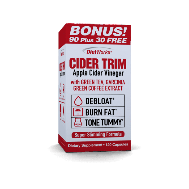 DietWorks Cider Trim Apple Cider Vinegar Capsules, 120 Ct
