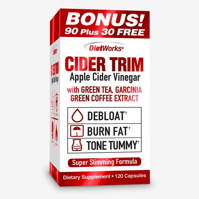 DietWorks Cider Trim Apple Cider Vinegar Capsules, 120 Ct