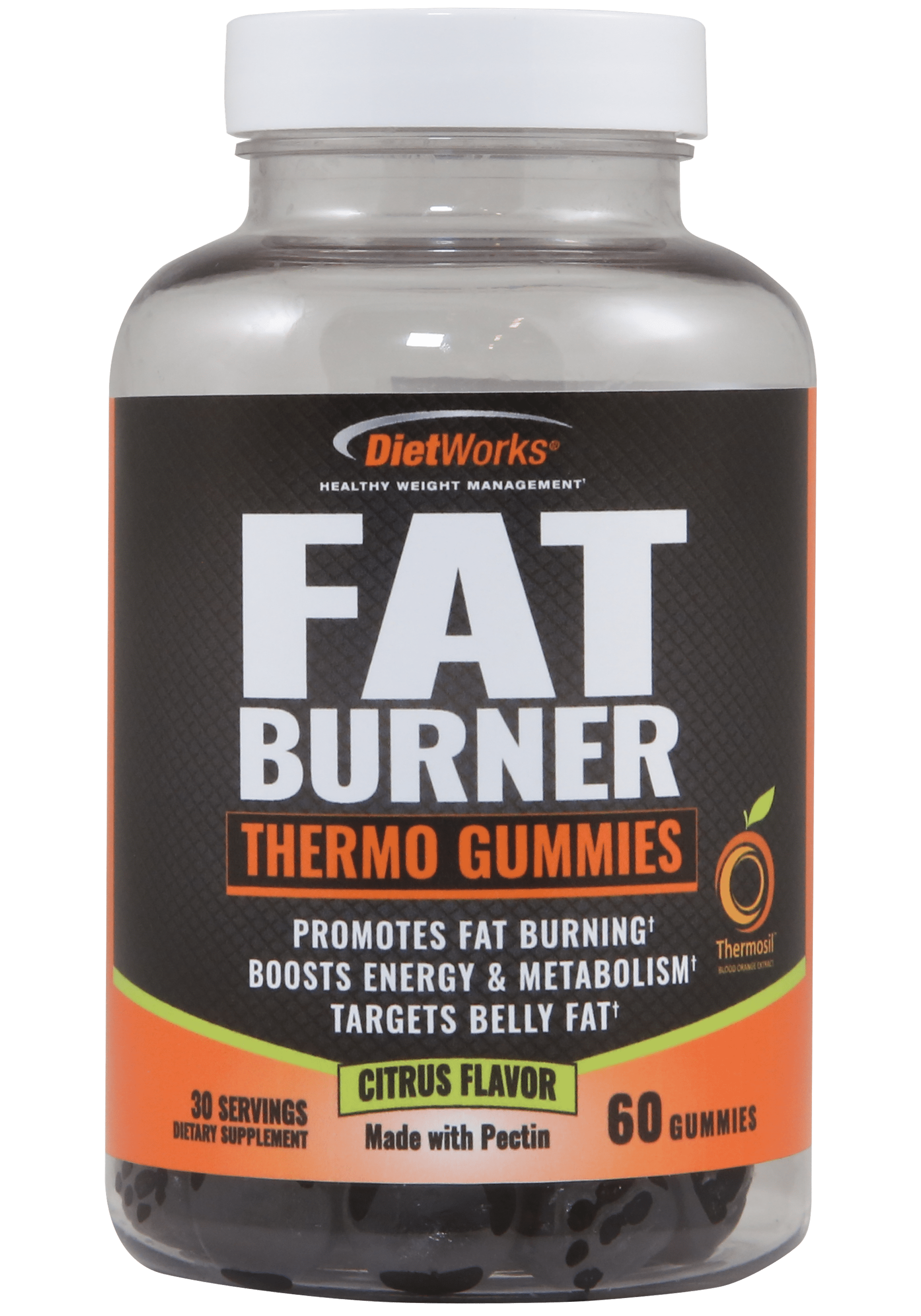 DietWorks Fat Burner Thermo Gummies, Citrus Flavor, 60 Ct. 