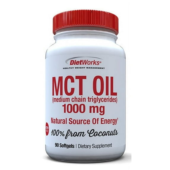 DietWorks MCT Oil Softgels, Fat Burning, Weight Loss, Keto Friendly, 90 Servings