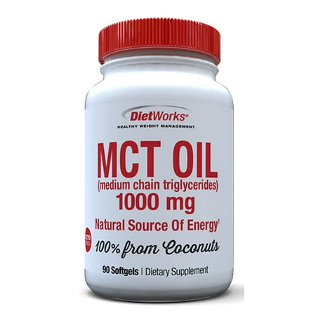 DietWorks MCT Oil Softgels, Fat Burning, Weight Loss, Keto Friendly, 90 Servings