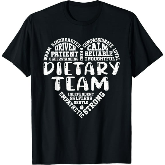 Dietary Team Registered Dietitian Dietary Aide Manager T-ShirtMen and women, Black T-shirt, size: Extra large S-4XL