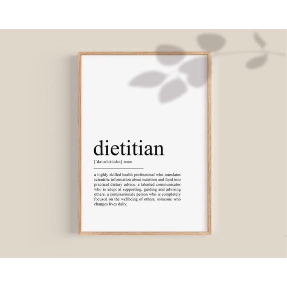 Dietitian Definition Poster, Dietitian Gift, Registered Dietician Gift, Nutritionist Gift, Graduation Gifts Home Decor, 12x18 UNFRAMED