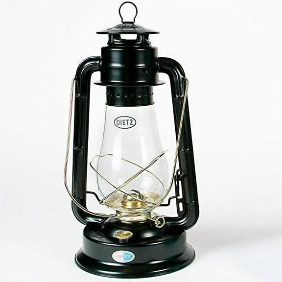 Dietz #80 Blizzard Hurricane Oil Lamp Burning Lantern Black with Gold Trim