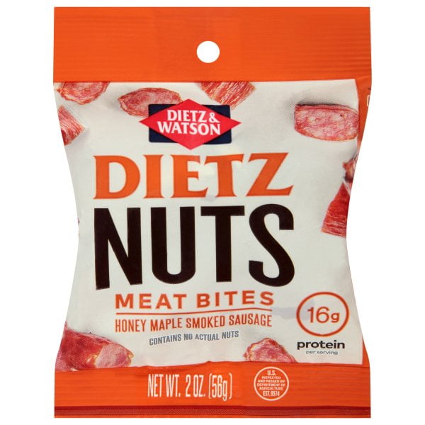 Dietz & Watson Meat Bites, Smoked Sausage, Honey Maple, Dietz Nuts, Bag