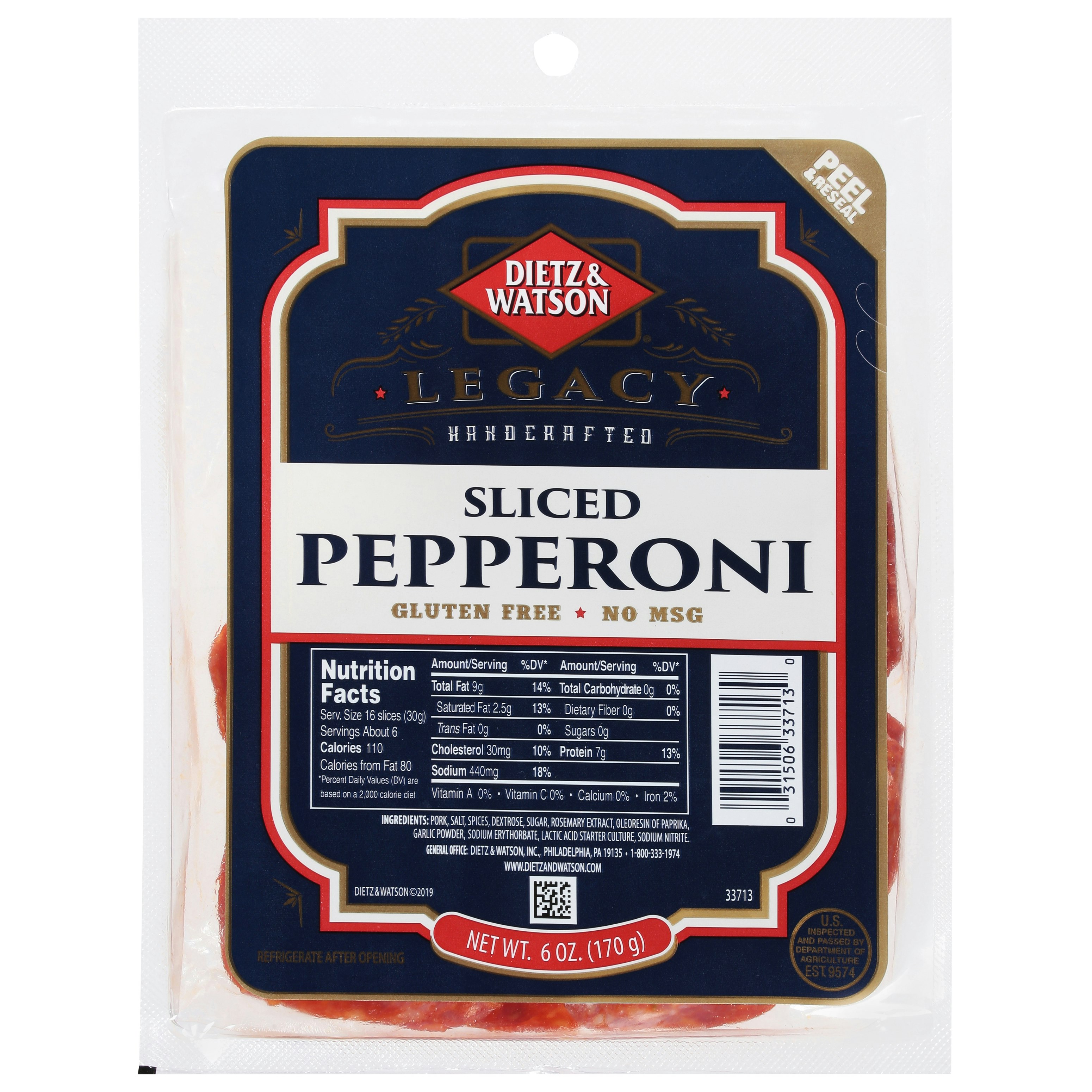 Dietz & Watson Pepperoni Sliced (Pack of 12)