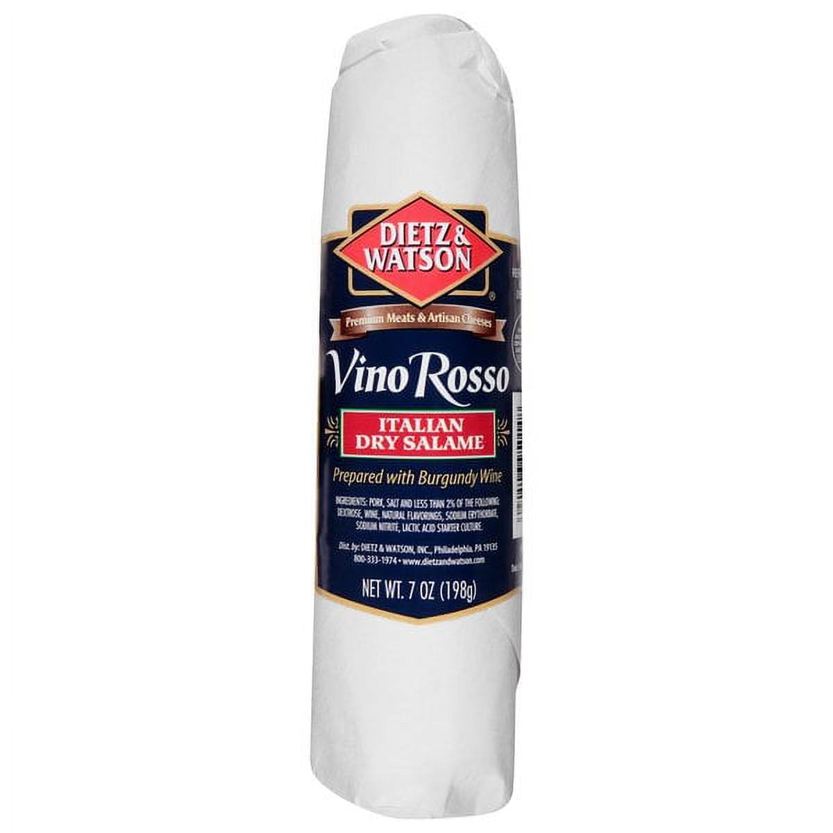 Dietz & Watson Vino Rosso Salami, Chub, 7 oz, 1 Count