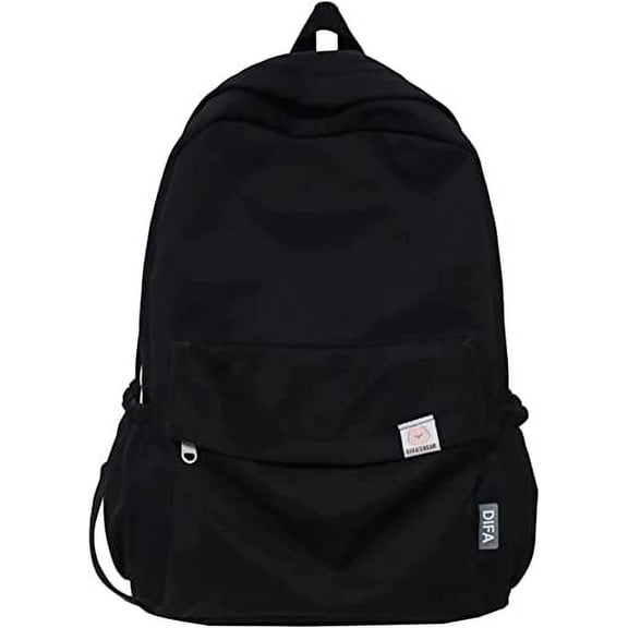 Difa Backpack, Difas Bear Backpack, Kawaii Solid Color Backpack Cute Aesthetic Backpack, Large capacity Casual Rucksack (Black)
