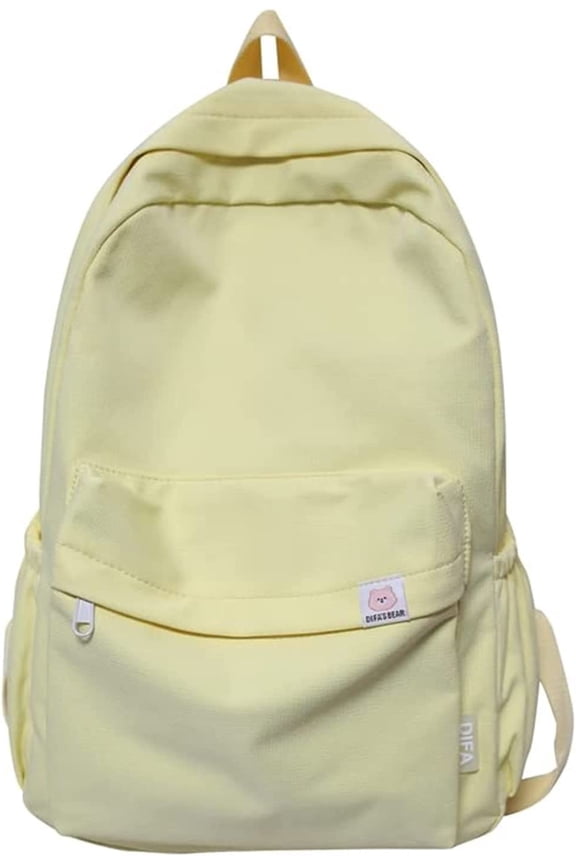 Difa Bear Backpack - Kawaii Solid Color Cute Aesthetic Rucksack, Large Capacity