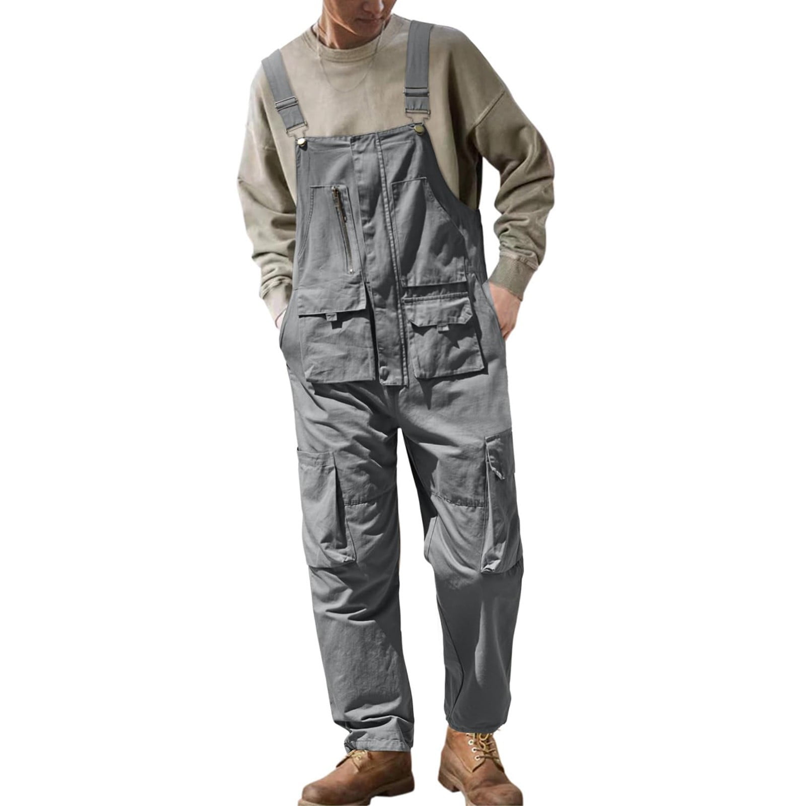 Difdany Men Overalls,Bib Overall for Mens Work Dungarees Unisex