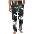 thumbnail image 1 of Difdany Men's Knit Plaid Printed Casual Pants Soft Lounge Bottoms with Pockets Black Lounge Pants, 1 of 7