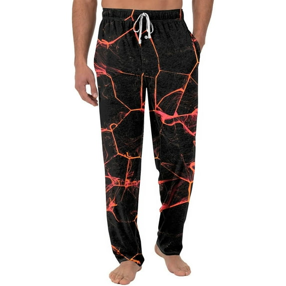 Difdany Men's Plaid Print Pajama Pants Soft Knit Lounge Bottoms with Pockets Flannel Lounge Pants Men