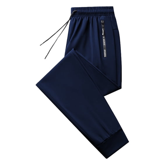 Difdany Summer Ice Silk Workout Jogger Pants for Women Loose Fit Lightweight Sweatpants with Zipper Pockets Blue L