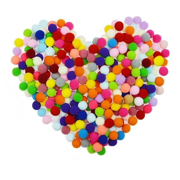 Difdany Vibrant Mixed Color Fuzzy Pom Pom Balls Plush Fluffy Craft Ornaments for DIY Creative Art Making Holiday and Room Decor