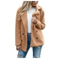 thumbnail image 1 of Difdany Womens 2024 Winter Fleece Teddy Bear Sherpa Jacket Coats with Pockets Camel L, 1 of 5