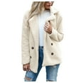 thumbnail image 1 of Difdany Womens 2024 Winter Fleece Teddy Bear Sherpa Jacket Coats with Pockets White M, 1 of 5