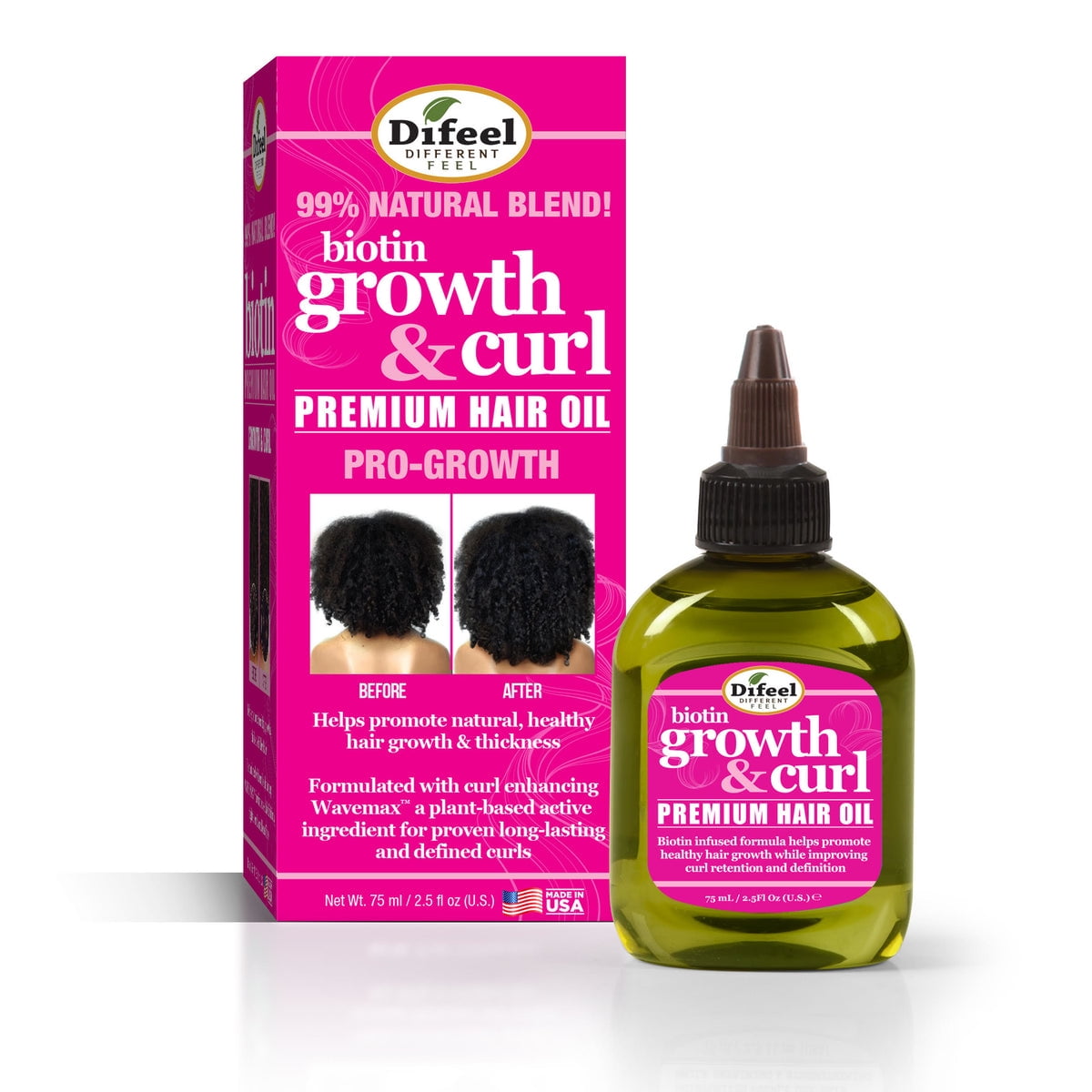Difeel - 99% Natural Blend! Biotin Growth Curl Premium Hair Oil