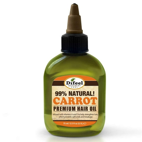 Difeel Premium Mega Care Natural Hair Oil - Carrot Oil with Vitamins a and E 2.5 oz.