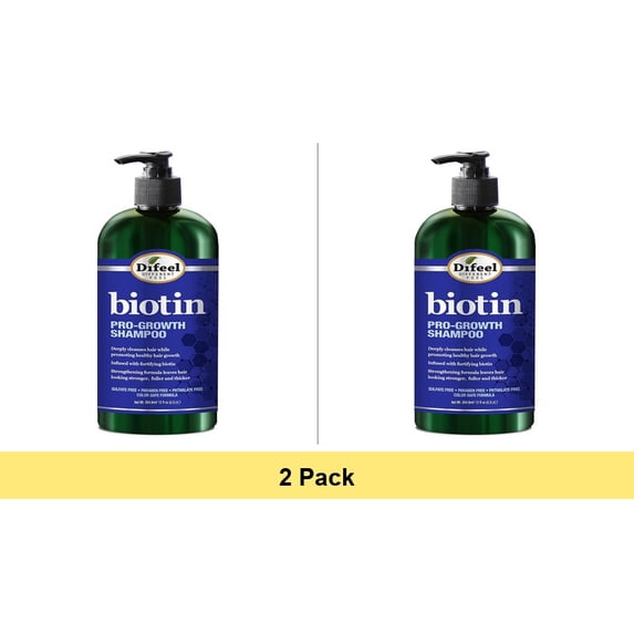 Difeel Biotin Pro Growth Shampoo, 12 Oz - 2 Pack Bundle