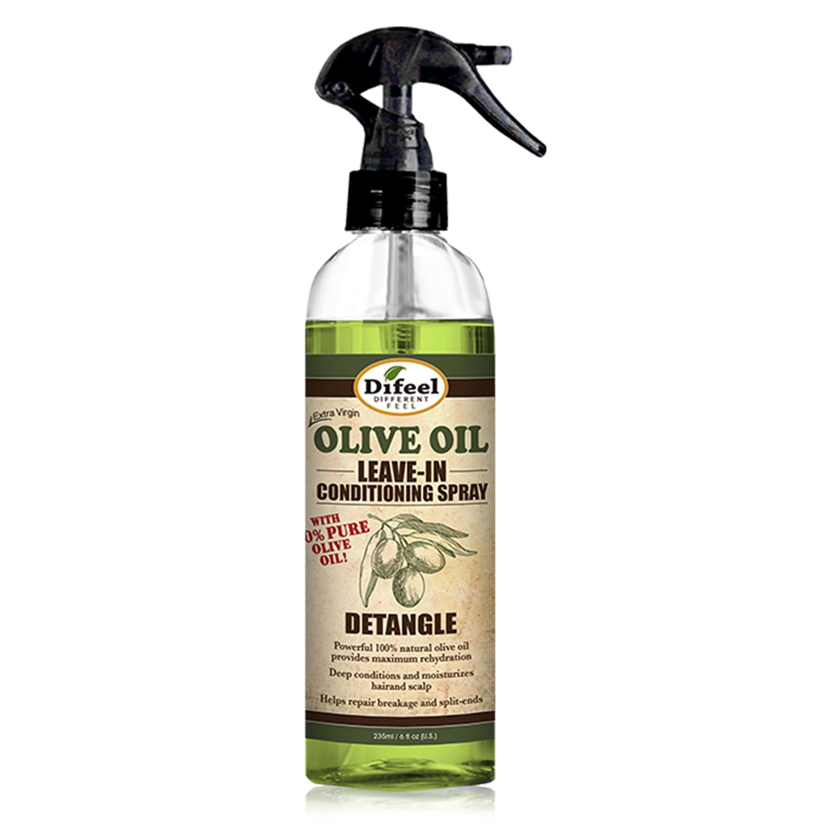 Diffin Spray Difeel Detangle Leave in Conditioning Spray with 100% Pure Olive Oil 6 ...