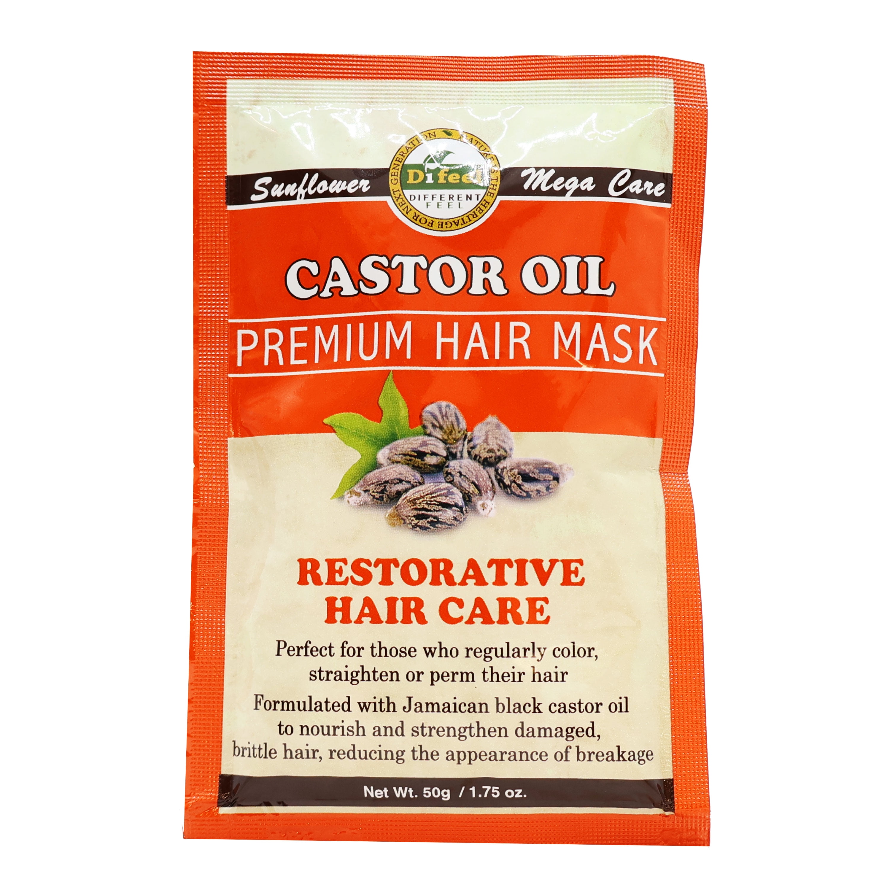 Difeel Premium Hair Mask Castor Oil 1.75 Oz, Pack of 6