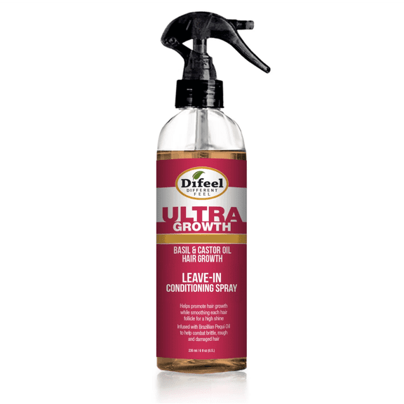 Difeel Ultra Growth Basil & Castor Hair Oil Leave in Conditioning Spray 6 oz.