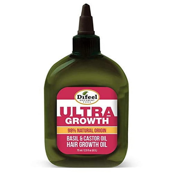 Difeel Ultra Growth Natural Basil & Castor Hair Growth Oil, 2.5 oz