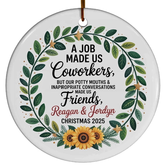 Difference Maker Definition Ceramic Christmas Ornament 2025 - Year & Name, Customized Appreciation Thank You for Coworker Boss, Circle Christmas Ornament, Christmas Ornament